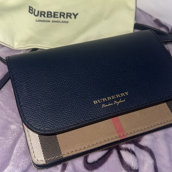 Burberry Handbags - Burberry Navy and Beige Crossbody Bag